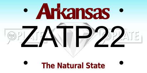 ZATP22 Arkansas License Plate