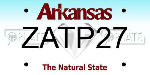 ZATP27 Arkansas License Plate