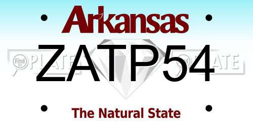 ZATP54 Arkansas License Plate