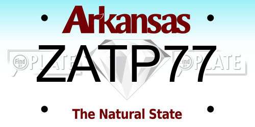 ZATP77 Arkansas License Plate