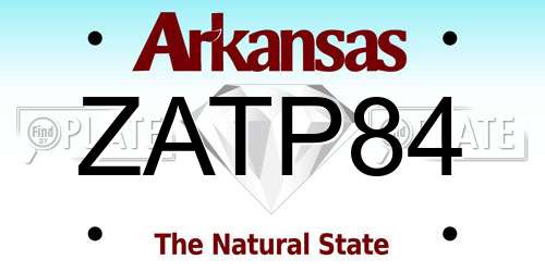 ZATP84 Arkansas License Plate