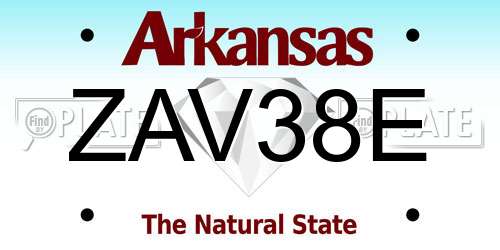 ZAV38E Arkansas License Plate