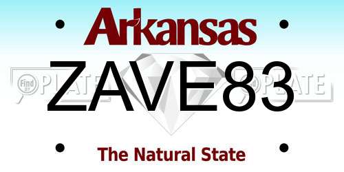 ZAVE83 Arkansas License Plate