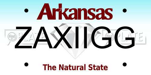 ZAXIIGG Arkansas License Plate