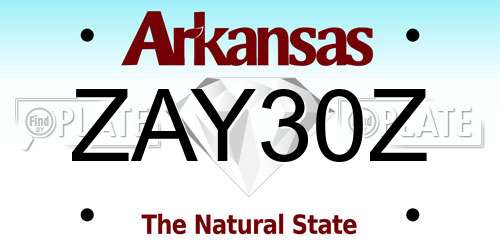 ZAY30Z Arkansas License Plate