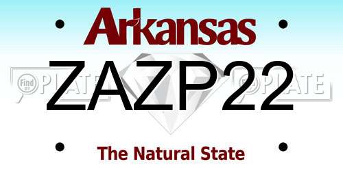 ZAZP22 Arkansas License Plate