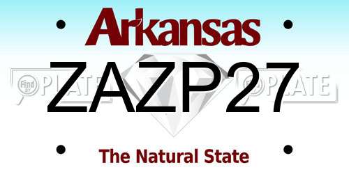 ZAZP27 Arkansas License Plate