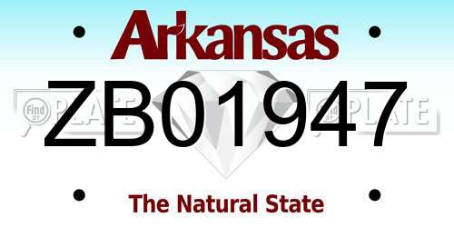 ZB01947 Arkansas License Plate