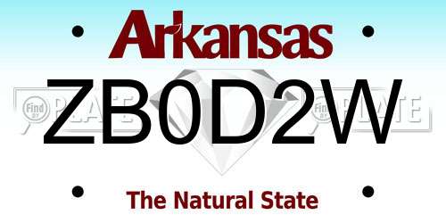 ZB0D2W Arkansas License Plate