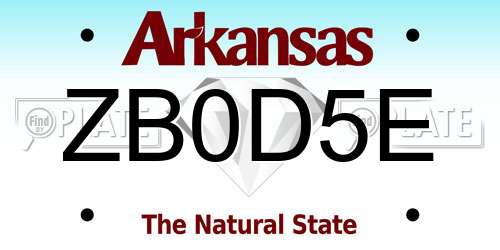 ZB0D5E Arkansas License Plate