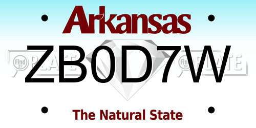 ZB0D7W Arkansas License Plate