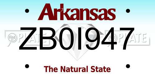 ZB0I947 Arkansas License Plate