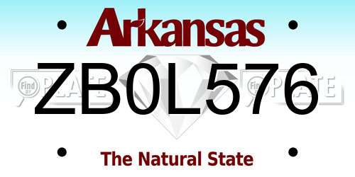 ZB0L576 Arkansas License Plate