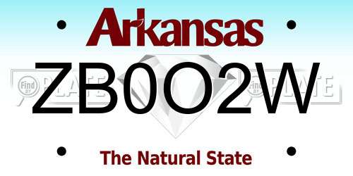 ZB0O2W Arkansas License Plate