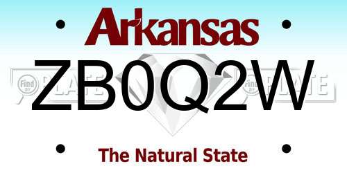 ZB0Q2W Arkansas License Plate