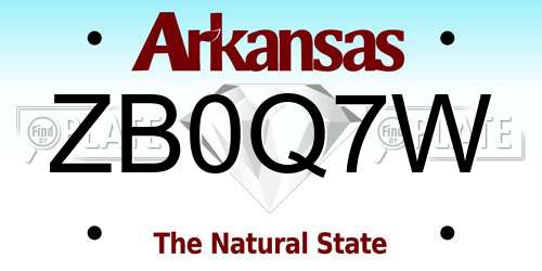 ZB0Q7W Arkansas License Plate