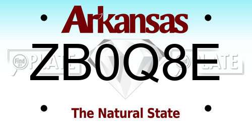 ZB0Q8E Arkansas License Plate