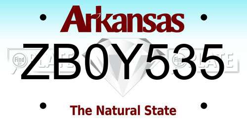 ZB0Y535 Arkansas License Plate