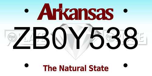 ZB0Y538 Arkansas License Plate