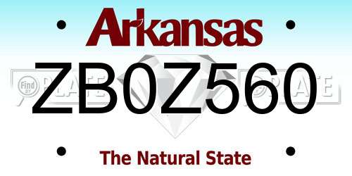ZB0Z560 Arkansas License Plate