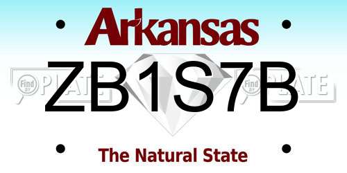 ZB1S7B Arkansas License Plate
