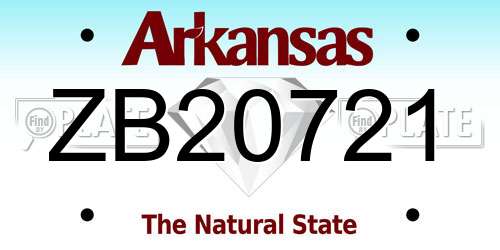 ZB20721 Arkansas License Plate