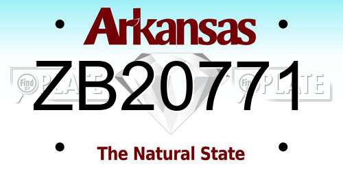 ZB20771 Arkansas License Plate