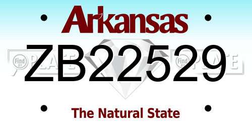 ZB22529 Arkansas License Plate