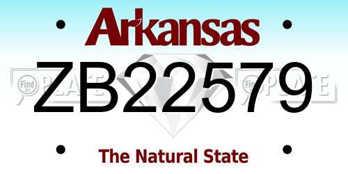 ZB22579 Arkansas License Plate