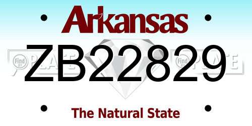 ZB22829 Arkansas License Plate