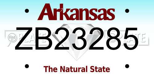 ZB23285 Arkansas License Plate
