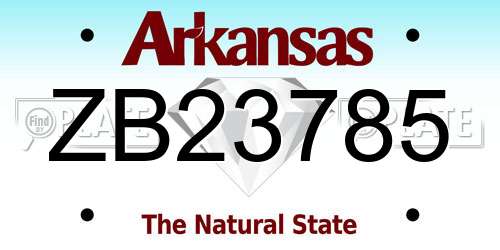 ZB23785 Arkansas License Plate
