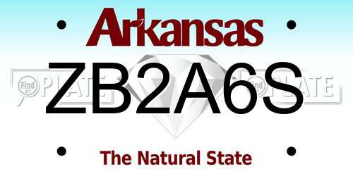 ZB2A6S Arkansas License Plate