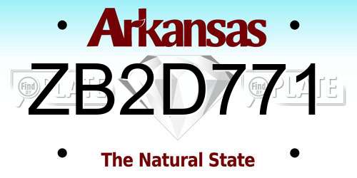 ZB2D771 Arkansas License Plate