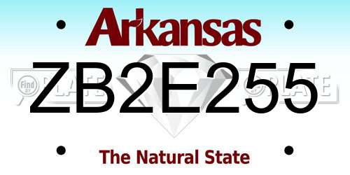 ZB2E255 Arkansas License Plate