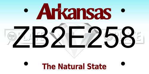 ZB2E258 Arkansas License Plate