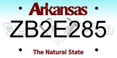 ZB2E285 Arkansas License Plate