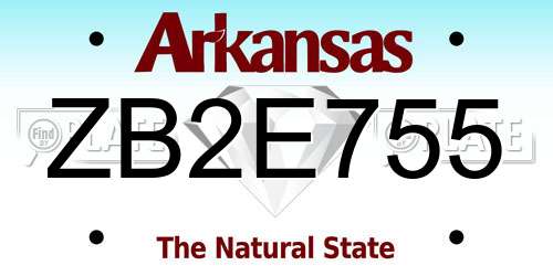 ZB2E755 Arkansas License Plate