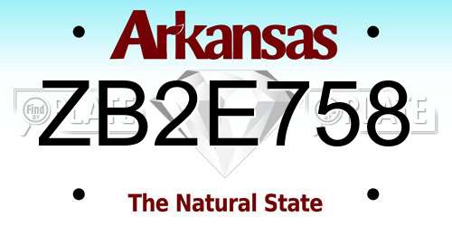 ZB2E758 Arkansas License Plate