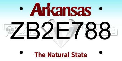 ZB2E788 Arkansas License Plate