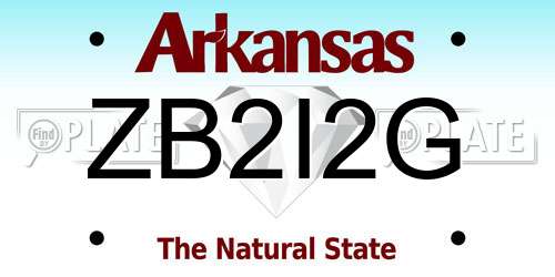 ZB2I2G Arkansas License Plate
