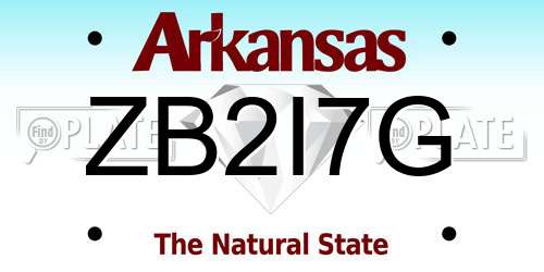 ZB2I7G Arkansas License Plate