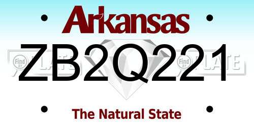 ZB2Q221 Arkansas License Plate