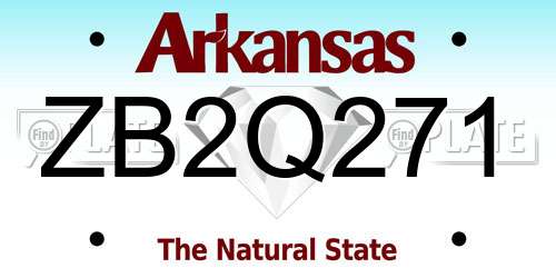 ZB2Q271 Arkansas License Plate