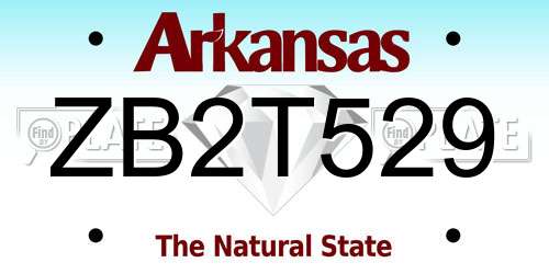 ZB2T529 Arkansas License Plate