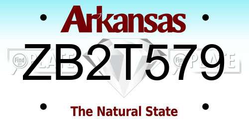 ZB2T579 Arkansas License Plate