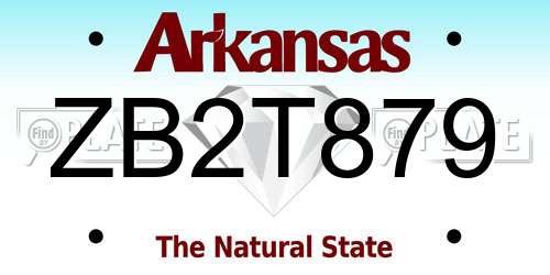 ZB2T879 Arkansas License Plate