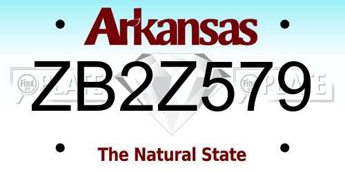 ZB2Z579 Arkansas License Plate
