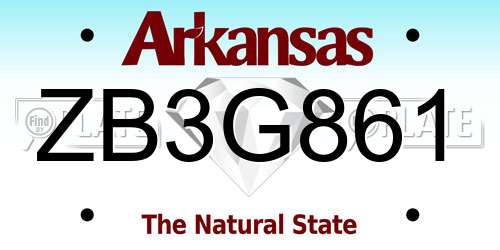ZB3G861 Arkansas License Plate