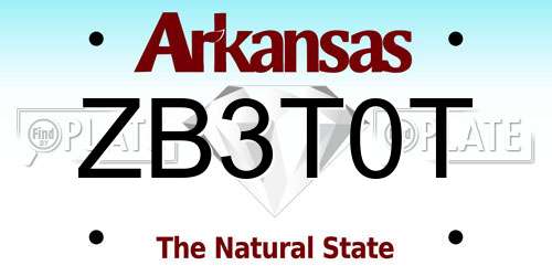 ZB3T0T Arkansas License Plate